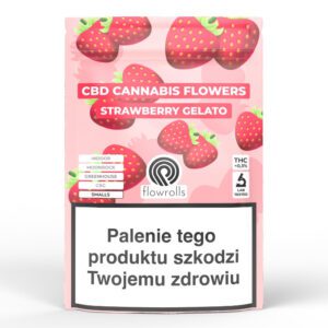 Susz Konopny CBD Strawberry Gelato z akcyzą flowrolls 5g