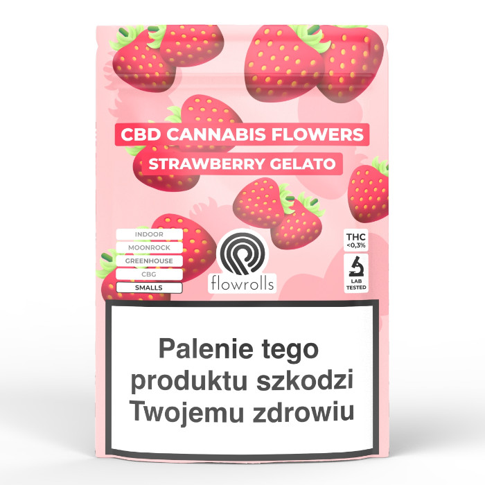 Created with GIMP Susz Konopny CBD Strawberry Gelato z akcyzą flowrolls 5g