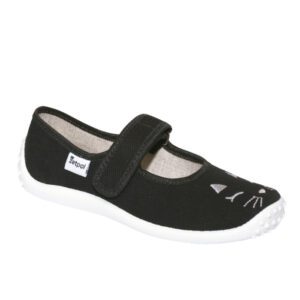 ZETPOL Balerinki kapcie dziewczęce Julia czarna kotek