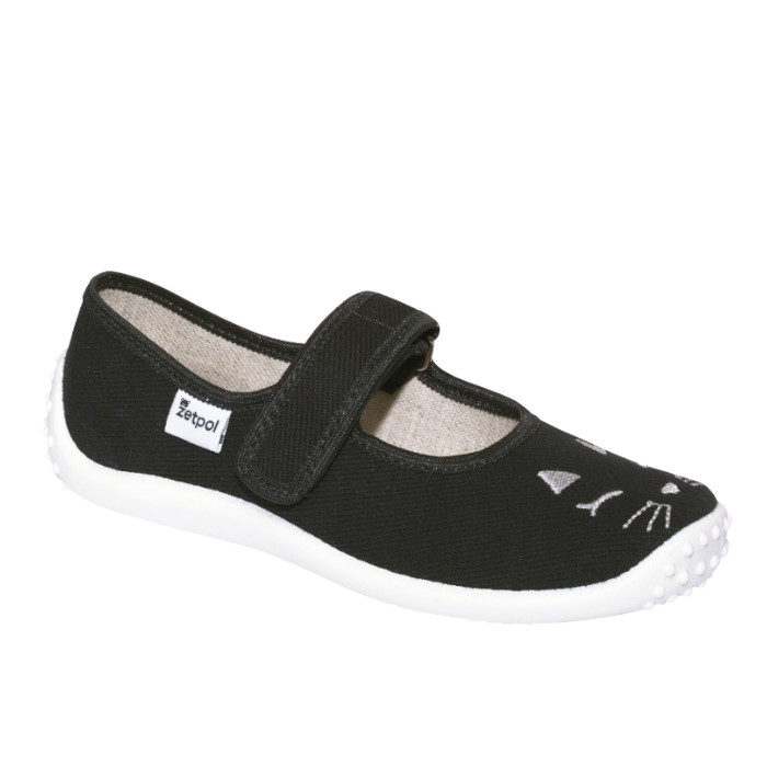 julia kotek ZETPOL Balerinki kapcie dziewczęce Julia czarna kotek